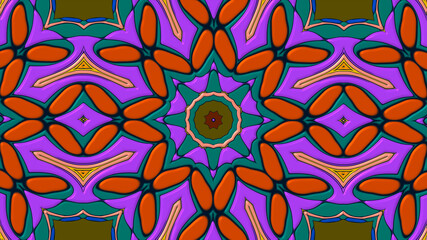 Colorful symmetrical abstract kaleidoscope background pattern for summer 