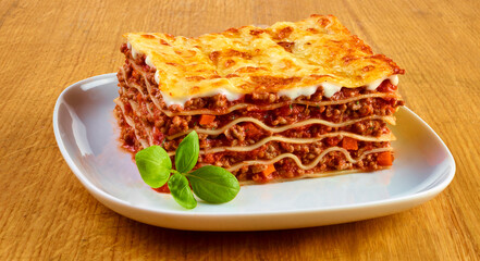 Lasagne, Bolognese, Nudeln, Italien, Käse, überbacken, 