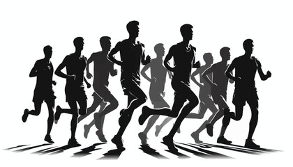 Fototapeta premium Sprinting runner silhouette collection