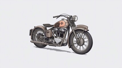 Illustration. Motorcycle on a white background