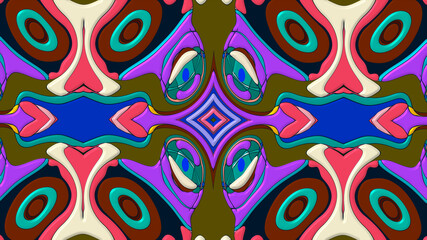 Colorful symmetrical abstract kaleidoscope background pattern for summer 