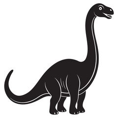 Cute Brachiosaurus Silhouette Design Vector