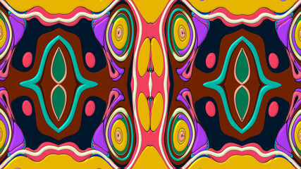 Colorful symmetrical abstract kaleidoscope background pattern for summer 