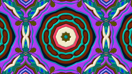 Colorful symmetrical abstract kaleidoscope background pattern for summer 