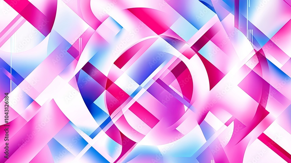 Poster Modern, minimalistic geometric patterns in soothing pastel tones, with sharp lines and soft gradients
