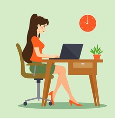 woman working on laptop