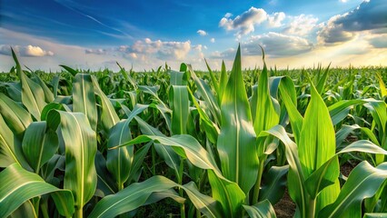 Fototapeta premium Green corn field