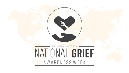 National Grief Awareness Week is observed every year on December. People Awareness concept. background, placard, banner template Vector illustration design.