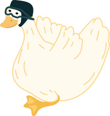 Cute duck cartoon illustration on white background.