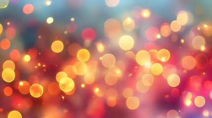 Obraz premium Magical sparkling twinkling lights in blurred,hazy,dreamy,and vibrant festive background bokeh. Shimmering,glittering,and glowing lights creating a warm,elegant.