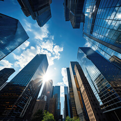 generated illustration buildings of modern business center