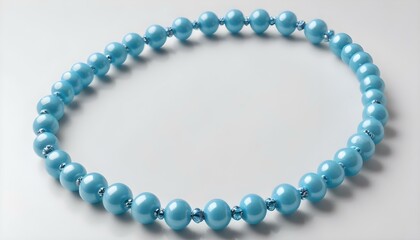 Obraz premium An isolated blue bead necklace with copy space