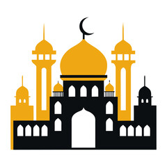Muslim Mosque icon Silhouette Vector Art Image