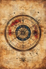 Fototapeta premium Exploring the intricacies of ancient navigation a detailed study of celestial maps and their historical significance