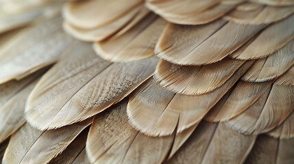 Naklejka premium A close-up photograph of brown feathers with intricate patterns and textures.