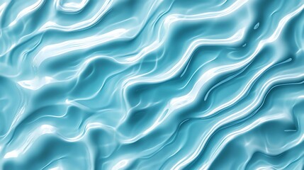 Obraz premium Abstract water texture with soothing waves and reflections in light blue tones.