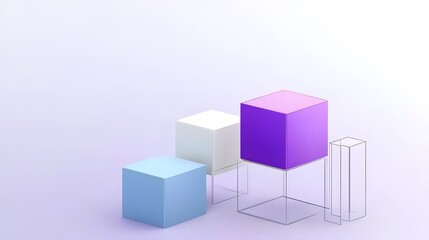 Fototapeta premium Abstract 3d render, geometric composition with cubes, background design