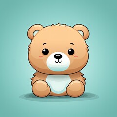 Fototapeta premium Delightful Minimalist Bear Illustration Filled with Vibrant Colors and Charm