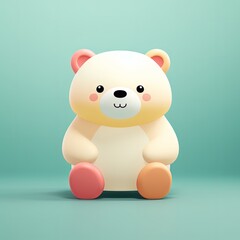 Fototapeta premium Delightful Minimalist Bear Illustration Filled with Vibrant Colors and Charm