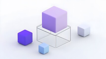 Obraz premium Abstract 3d render, geometric composition with cubes, background design