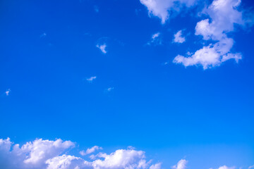 Clouds against the blue sky close-up. Changes in weather during the rainy season. Thunderclouds,...