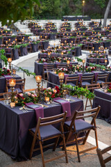  Elegant Outdoor Evening Wedding Reception with Candlelight Ambiance