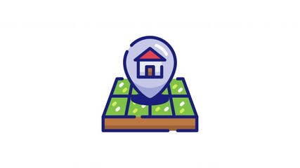 Land Acquisition for Real Estate Development Icon Animation