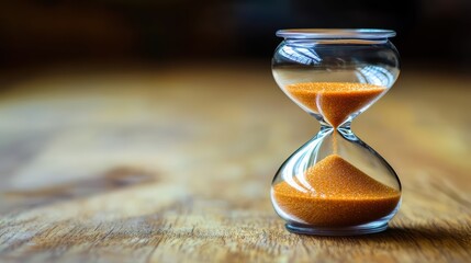 Minimalist Hourglass with Sand Running Out