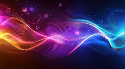Obraz premium Vibrant waves of color a dynamic representation of electromagnetic standards