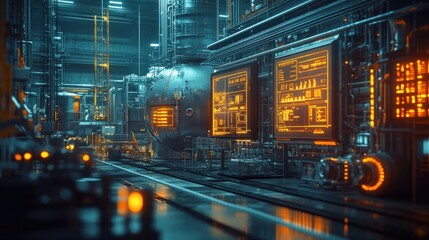 Futuristic Industrial AI Maintenance System