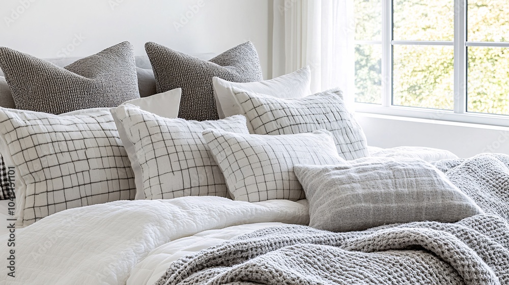 Poster a cozy bed setup with plush pillows and warm blankets promoting the importance of quality sleep for 