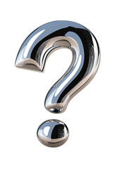 Naklejka premium 3d question mark, silver exclamation point isolated on transparent background