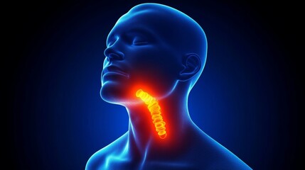 Human Anatomy Illustration   Neck Pain  Cervical Spine  Healthcare  Medical  3D Rendering