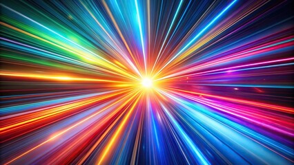 Dynamic streaks of colorful light in wide-angle view