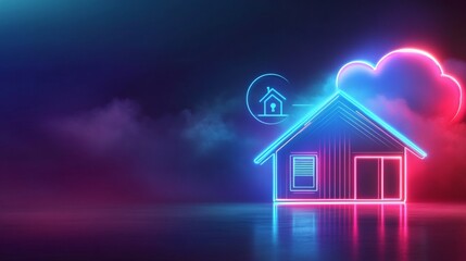 Smart home technology  iot connectivity via wireless internet and cloud storage solutions