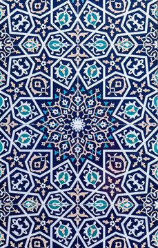 Tiled background, oriental ornaments from Uzbekistan