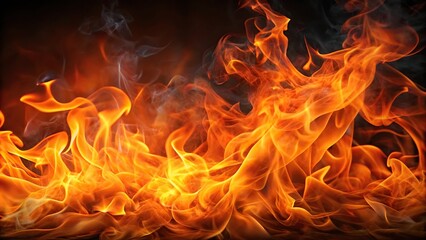 Fototapeta premium Dynamic flames with smoky background