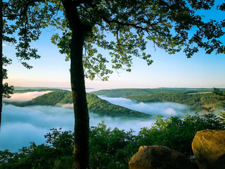 Saarschleife im Morgentau 