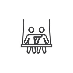 Couple on a Swing line icon