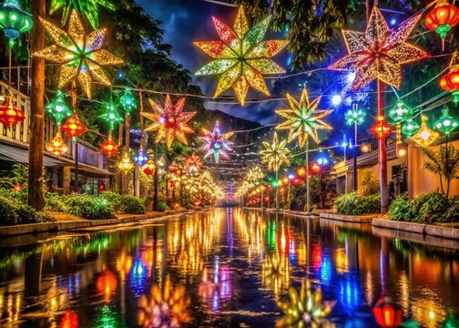 Captivating Filipino Christmas Lights in a Festive Urban Setting