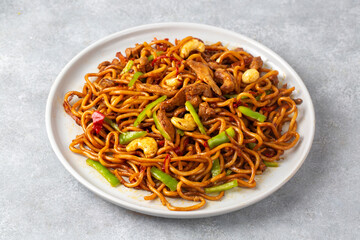 Chicken, pepper and cashew noodles