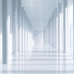 Obraz premium White Column Hallway.