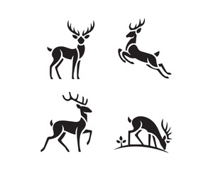 Cute Deer silhouette vector icon