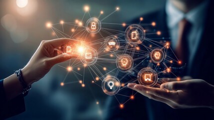 Analyzing global business networking  data exchange, recruitment, service, and strategic technology