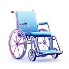Fototapeta premium Blue wheelchair isolated on white background.