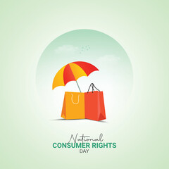 National Consumer Rights Day. Consumer Rights creative design for banner, poster, 3D Illustration.