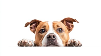 Obraz premium A close-up of a sad-looking dog resting its head on a surface, evoking empathy.