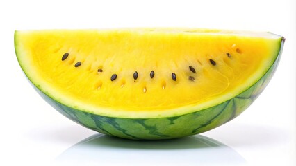 half of yellow watermelon isolated on white background Wide-Angle