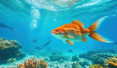 Fototapeta premium a fish that is swimming in the water