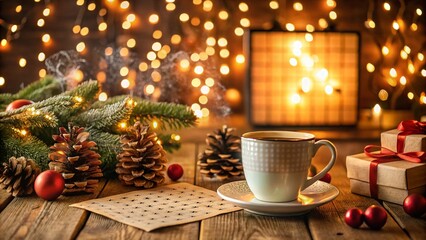 Fototapeta premium Christmas Adult Word Search Puzzle in Festive Setting for Holiday Fun
